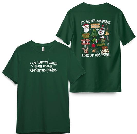 I Just Want to Watch Christmas Movies short Sleeve Graphic Tee