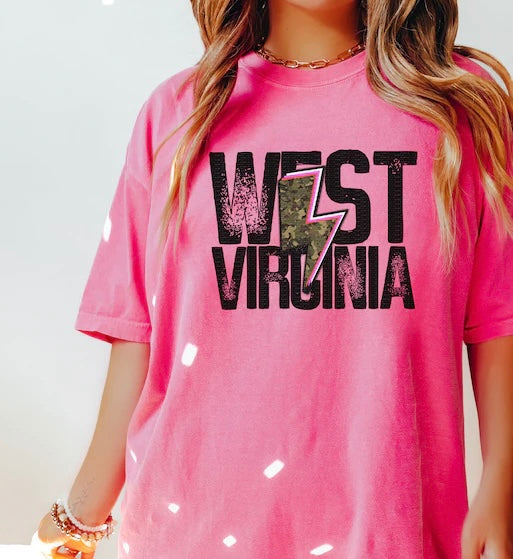 💙💛  West Virginia Lightening Bolt Tee💙💛