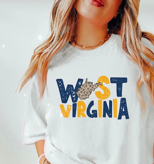 💙💛 West Virginia Cheetah State Tee 💙💛