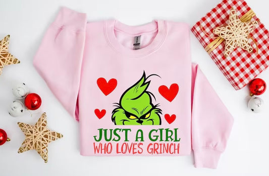 Just a Girl Who Loves Grinch Crewneck
