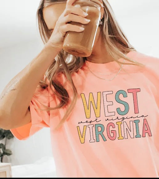 💙💛 West Virginia Peach Tee 💙💛