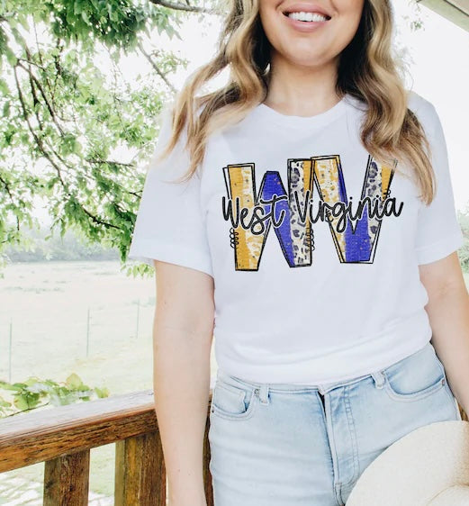 💙💛 West Virginia WV Bold Letters Tee 💙💛