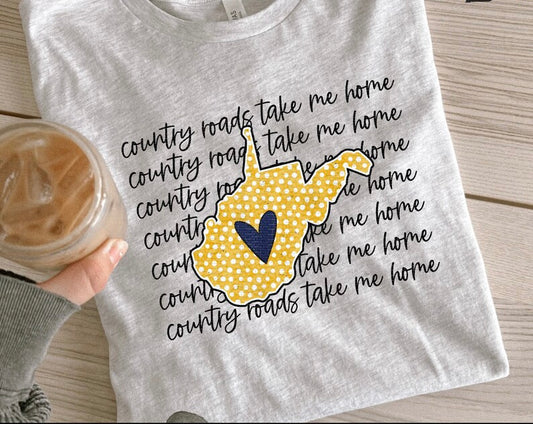 💙💛Cue Country Roads Tee💙💛