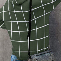 Plaid Turtleneck Drop Shoulder Sweater