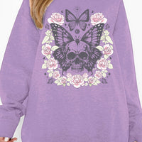 Simply Love Simply Love Full Size Skull Butterfly Graphic Sweatshirt